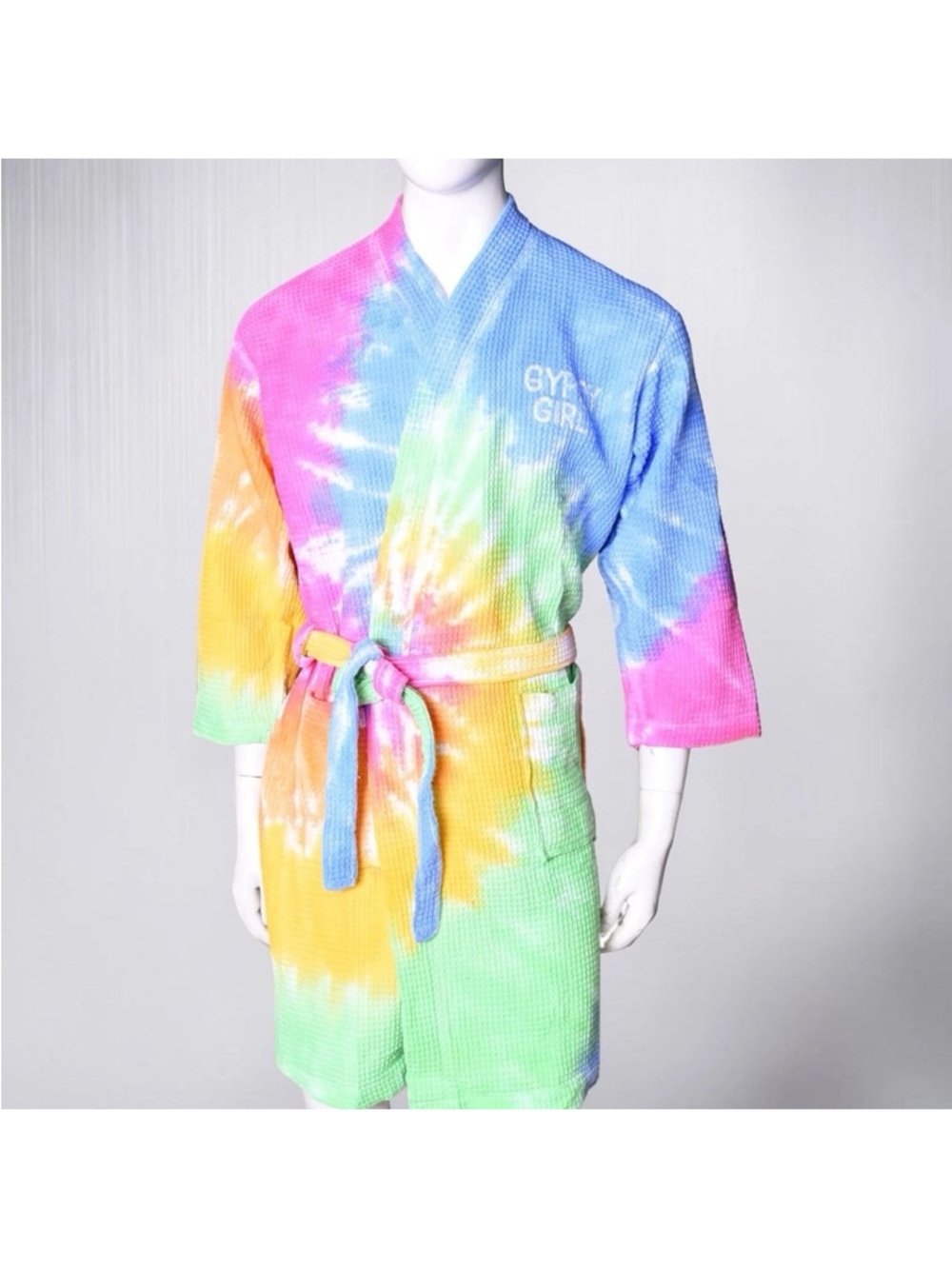 Kids Tie-Dye Waffle Robe - Multicolor - Picture 3 of 3